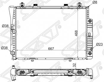 10 399 р. Радиатор двигателя SAT (пластинчатый, 2.8/3.0/3.2, МКПП/АКПП) Mercedes-Benz S class W140 Седан (1991-1998)  с доставкой в г. Горно‑Алтайск. Увеличить фотографию 1