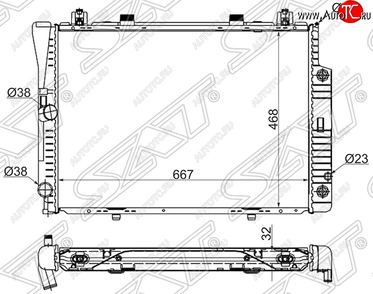 10 399 р. Радиатор двигателя SAT (пластинчатый, 2.8/3.0/3.2, МКПП/АКПП) Mercedes-Benz S class W140 Седан (1991-1998)  с доставкой в г. Горно‑Алтайск