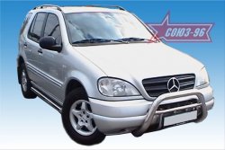 20 069 р. Защита переднего бампера Souz-96 (d76) Mercedes-Benz ML class W163 дорестайлинг (1997-2001)  с доставкой в г. Горно‑Алтайск. Увеличить фотографию 1