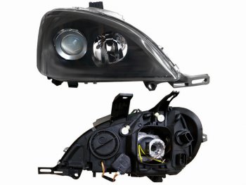Правая передняя фара SAT (черная) Mercedes-Benz ML class  W163 (2001-2005) рестайлинг