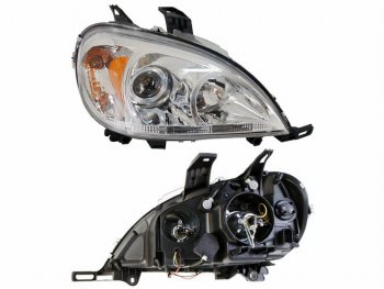 Правая передняя фара SAT (желтый габарит) Mercedes-Benz ML class  W163 (2001-2005) рестайлинг