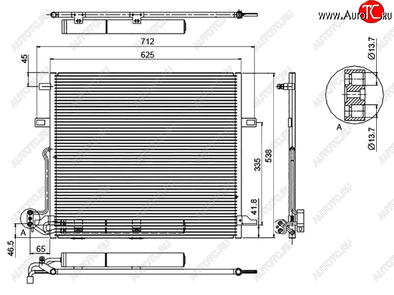 7 649 р. Радиатор кондиционера SAT  Mercedes-Benz ML class  W164 (2005-2011) дорестайлинг, рестайлинг  с доставкой в г. Горно‑Алтайск