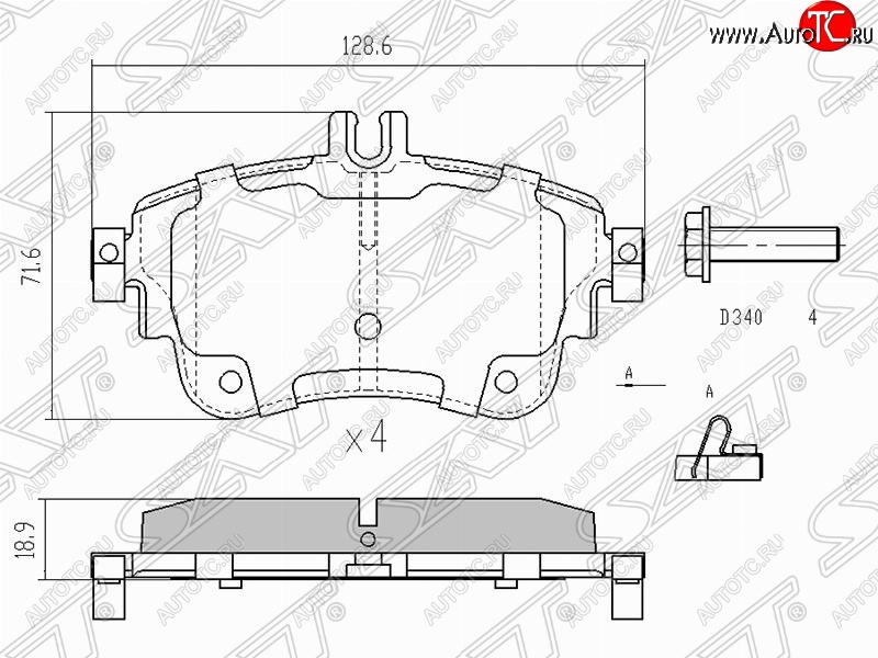 1 029 р. Колодки тормозные (передние) SAT  Mercedes-Benz A class  W176 - B-Class  W246/T246  с доставкой в г. Горно‑Алтайск