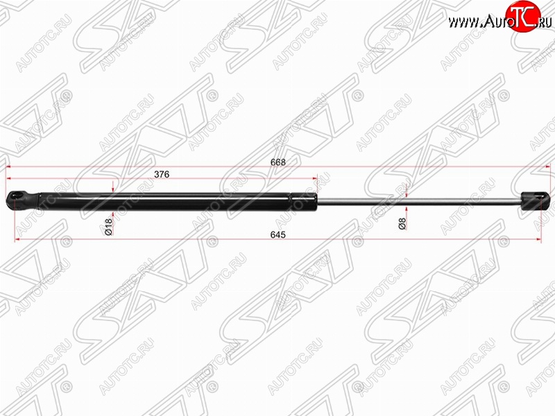 749 р. Упор капота SAT (газовый)  Mercedes-Benz C-Class  W204 (2007-2015) дорестайлинг седан, рестайлинг седан  с доставкой в г. Горно‑Алтайск