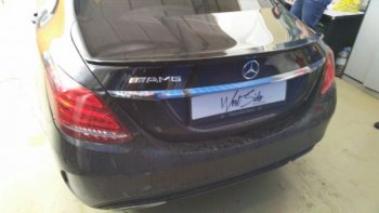 3 399 р. Лип спойлер АВТОКРАТ Mercedes-Benz C-Class W205 дорестайлинг седан (2015-2018) (Неокрашенный)  с доставкой в г. Горно‑Алтайск. Увеличить фотографию 4