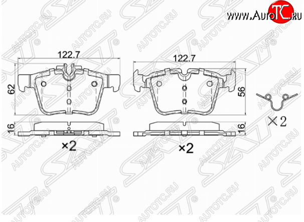 1 089 р. Комплект задних тормозных колодок SAT  Mercedes-Benz C-Class  W205 (2015-2018) дорестайлинг седан  с доставкой в г. Горно‑Алтайск