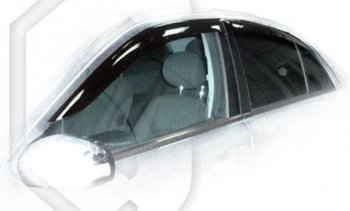 Дефлектора окон CA-Plastic Mercedes-Benz (Мерседес-Бенс) E-Class (е-класс)  W211 (2002-2009) W211 дорестайлинг седан, рестайлинг седан (Classic полупрозрачный, Без хром.молдинга)