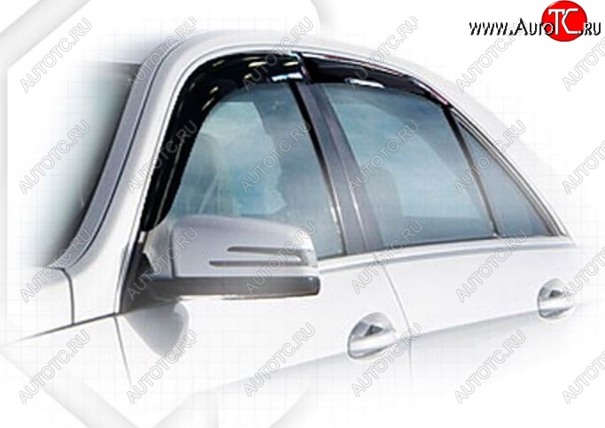 1 989 р. Дефлектора окон CA-Plastic  Mercedes-Benz E-Class  W212 (2013-2017) рестайлинг седан (Classic полупрозрачный, Без хром.молдинга)  с доставкой в г. Горно‑Алтайск