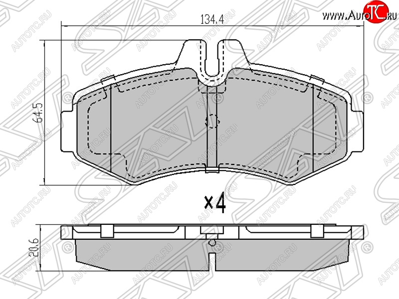 1 539 р. Колодки тормозные SAT (передние)  Mercedes-Benz Vito  W638 (1996-2003)  с доставкой в г. Горно‑Алтайск