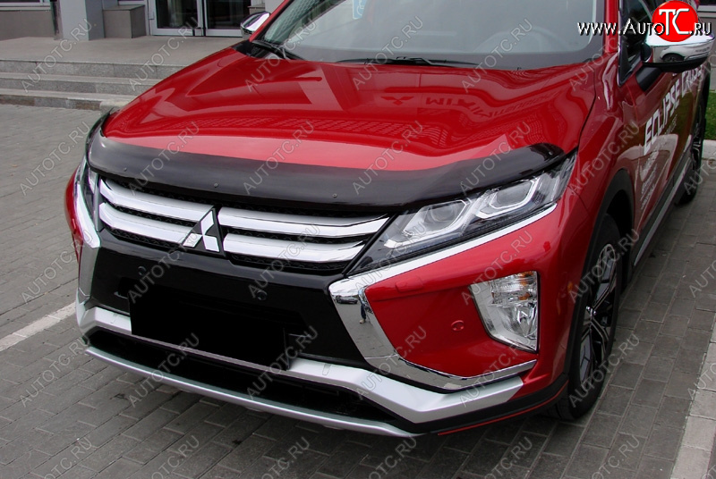 2 879 р. Дефлектор капота SIM Mitsubishi Eclipse Cross GK дорестайлинг (2017-2021)  с доставкой в г. Горно‑Алтайск