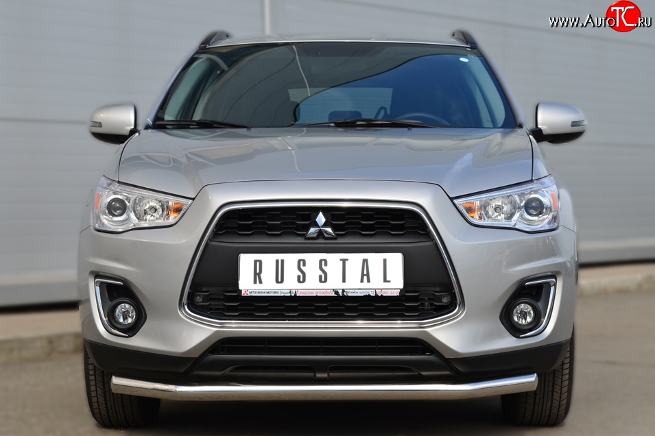 16 999 р. Одинарная защита переднего бампера диаметром 63 мм SLITKOFF Mitsubishi ASX 1-ый рестайлинг (2013-2016)  с доставкой в г. Горно‑Алтайск