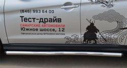 14 849 р. Защита порогов из круглой трубы диаметром 63 мм Russtal Mitsubishi ASX 1-ый рестайлинг (2013-2016) (Защита порогов с со скосами на торцах (вариант 1))  с доставкой в г. Горно‑Алтайск. Увеличить фотографию 5