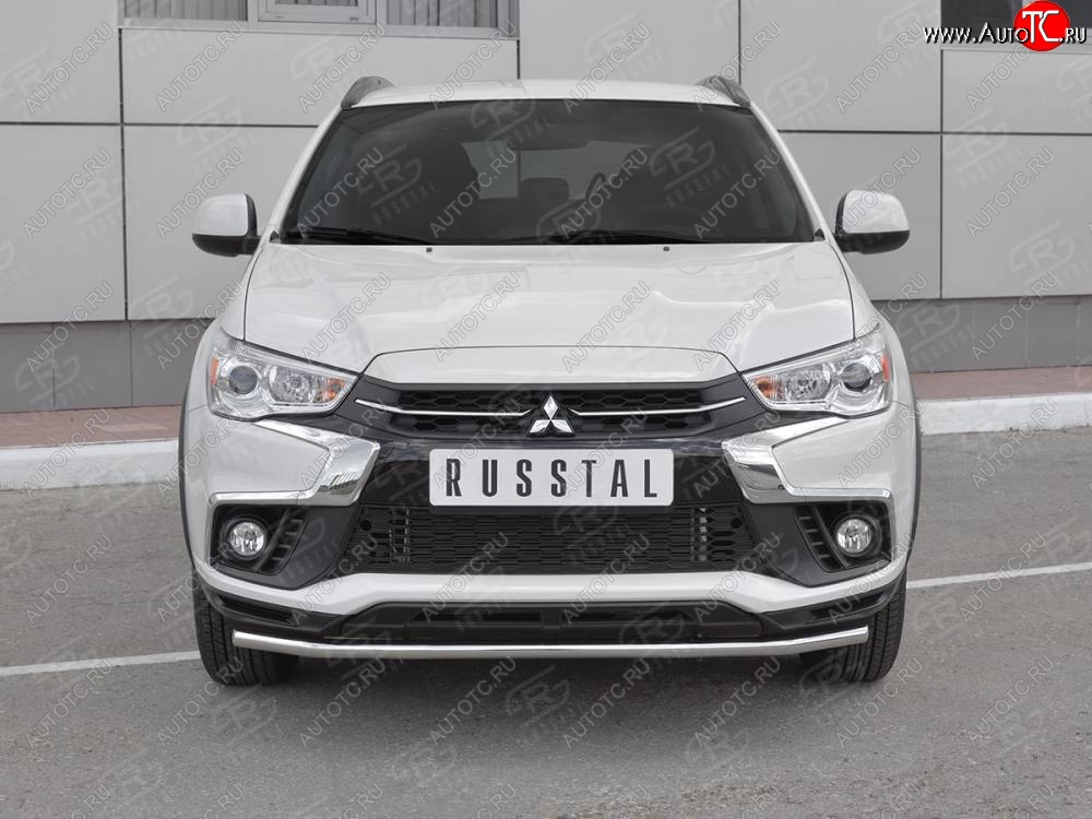 12 999 р. Защита переднего бампера (Ø42 мм, нержавейка) SLITKOFF  Mitsubishi ASX (2017-2020) 2-ой рестайлинг  с доставкой в г. Горно‑Алтайск