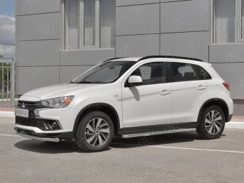 13 299 р. Защита переднего бампера (Ø63 мм, секции, нержавейка) SLITKOFF  Mitsubishi ASX (2017-2020) 2-ой рестайлинг  с доставкой в г. Горно‑Алтайск. Увеличить фотографию 2