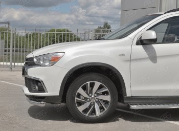 13 299 р. Защита переднего бампера (Ø63 мм, секции, нержавейка) SLITKOFF  Mitsubishi ASX (2017-2020) 2-ой рестайлинг  с доставкой в г. Горно‑Алтайск. Увеличить фотографию 3