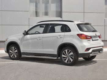 18 549 р. Защита заднего бампера (Ø63/2 по 42 мм, нержавейка) SLITKOFF  Mitsubishi ASX (2017-2020) 2-ой рестайлинг  с доставкой в г. Горно‑Алтайск. Увеличить фотографию 2