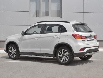 10 349 р. Защита заднего бампера (Ø75x42 мм, нержавейка) Russtal  Mitsubishi ASX (2017-2020) 2-ой рестайлинг  с доставкой в г. Горно‑Алтайск. Увеличить фотографию 2