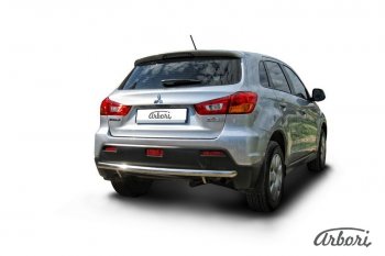 12 149 р. Защита заднего бампера Arbori (нержавейка, 1 труба d57 mm). Mitsubishi ASX дорестайлинг (2010-2012)  с доставкой в г. Горно‑Алтайск. Увеличить фотографию 2