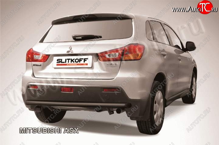 8 599 р. Защита заднего бампера из трубы d57 Slitkoff Mitsubishi ASX дорестайлинг (2010-2012) (Цвет: серебристый)  с доставкой в г. Горно‑Алтайск