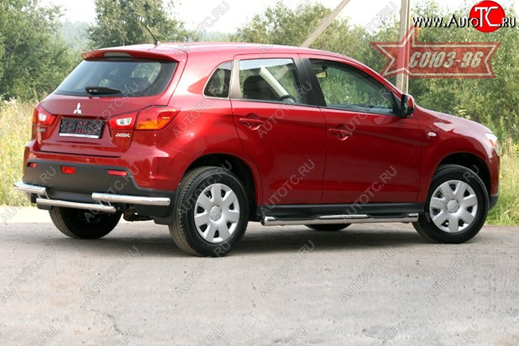 10 799 р. Защита заднего бампера Souz-96 (d60) Mitsubishi ASX дорестайлинг (2010-2012)  с доставкой в г. Горно‑Алтайск