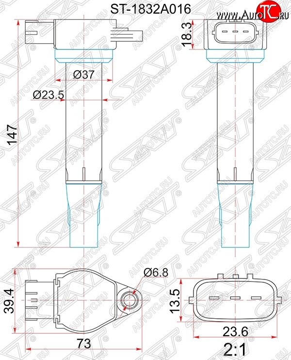 1 369 р. Катушка зажигания SAT  Mitsubishi ASX - Outlander  XL  с доставкой в г. Горно‑Алтайск