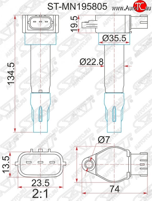 1 579 р. Катушка зажигания SAT  Mitsubishi ASX - Lancer  10  с доставкой в г. Горно‑Алтайск