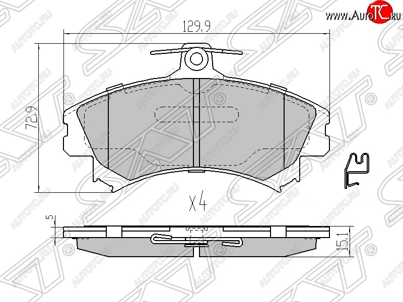 1 299 р. Колодки тормозные SAT (передние)  Mitsubishi Carisma - Colt ( Z20, Z30 хэтчбэк 3 дв.,  Z30)  с доставкой в г. Горно‑Алтайск