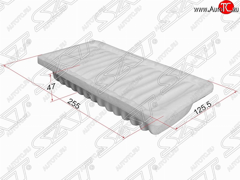 339 р. Фильтр воздушный двигателя SAT (255х125.5х47 mm)  Mitsubishi Colt ( Z20, Z30 хэтчбэк 3 дв.,  Z30) (2002-2009) дорестайлинг, хэтчбэк 5 дв. дорестайлинг  с доставкой в г. Горно‑Алтайск