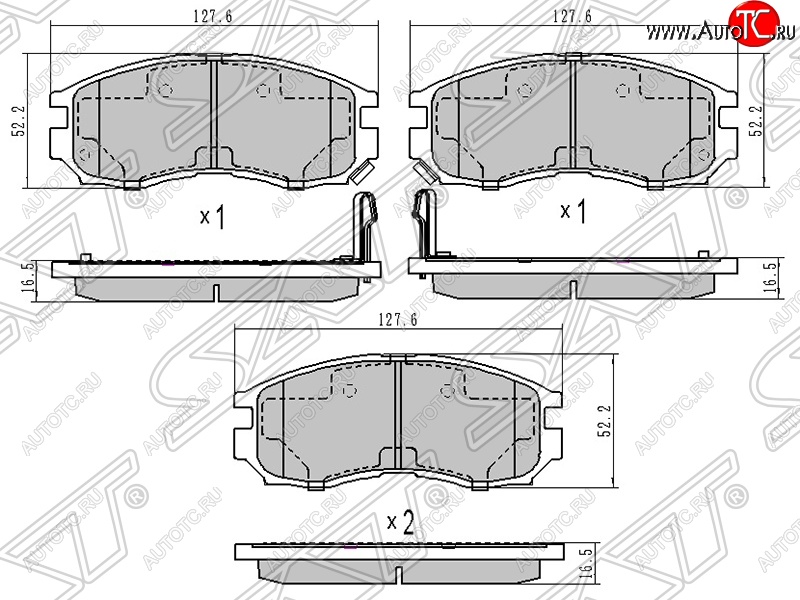 1 399 р. Колодки тормозные SAT (передние)  Mitsubishi Eclipse - Mirage  CJ,CK,CL,CM  с доставкой в г. Горно‑Алтайск