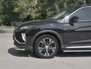 14 999 р. Защита переднего бампера (Ø42 мм, нержавейка) SLITKOFF  Mitsubishi Eclipse Cross  GK (2017-2021) дорестайлинг  с доставкой в г. Горно‑Алтайск. Увеличить фотографию 3