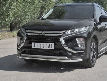 14 999 р. Защита переднего бампера (Ø42 мм, нержавейка) SLITKOFF  Mitsubishi Eclipse Cross  GK (2017-2021) дорестайлинг  с доставкой в г. Горно‑Алтайск. Увеличить фотографию 4