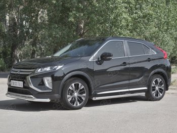 13 299 р. Защита переднего бампера (Ø63 мм, нержавейка) SLITKOFF  Mitsubishi Eclipse Cross  GK (2017-2021) дорестайлинг  с доставкой в г. Горно‑Алтайск. Увеличить фотографию 2