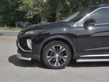 13 299 р. Защита переднего бампера (Ø63 мм, нержавейка) SLITKOFF  Mitsubishi Eclipse Cross  GK (2017-2021) дорестайлинг  с доставкой в г. Горно‑Алтайск. Увеличить фотографию 3