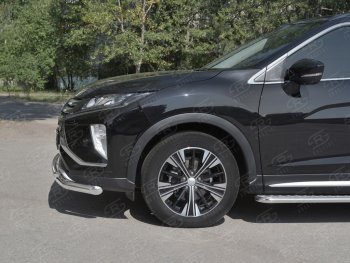 18 449 р. Защита переднего бампера (2 трубы Ø63 и 42 мм, нержавейка) SLITKOFF  Mitsubishi Eclipse Cross  GK (2017-2021) дорестайлинг  с доставкой в г. Горно‑Алтайск. Увеличить фотографию 3