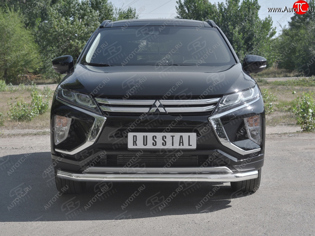 13 299 р. Защита переднего бампера (Ø63 мм, нержавейка) SLITKOFF  Mitsubishi Eclipse Cross  GK (2017-2021) дорестайлинг  с доставкой в г. Горно‑Алтайск