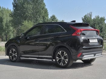 14 399 р. Защита заднего бампера (Ø63 мм, нержавейка) SLITKOFF  Mitsubishi Eclipse Cross  GK (2017-2021) дорестайлинг  с доставкой в г. Горно‑Алтайск. Увеличить фотографию 2