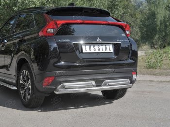 14 549 р. Защита заднего бампера (2 трубы Ø63 и 42 мм, нержавейка) SLITKOFF Mitsubishi Eclipse Cross GK дорестайлинг (2017-2021)  с доставкой в г. Горно‑Алтайск. Увеличить фотографию 4