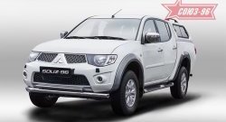 Защита переднего бампера двойная Souz-96 (d76/42) Mitsubishi L200 5 KK,KL дорестайлинг (2015-2019)