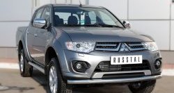 15 549 р. Одинарная защита переднего бампера диаметром 63 мм SLITKOFF  Mitsubishi L200  5 KK,KL (2015-2019) дорестайлинг  с доставкой в г. Горно‑Алтайск. Увеличить фотографию 4