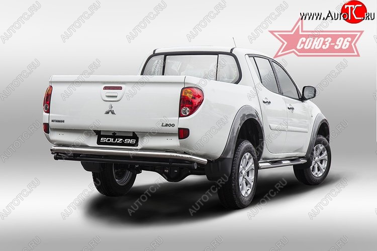 9 809 р. Одинарная защита заднего бампера d60 Souz-96 Mitsubishi L200 5 KK,KL дорестайлинг (2015-2019)  с доставкой в г. Горно‑Алтайск