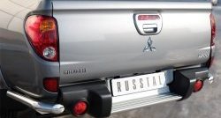 Защита заднего бампера (Ø63 мм уголки, нержавейка) SLITKOFF Mitsubishi L200 5 KK,KL дорестайлинг (2015-2019)