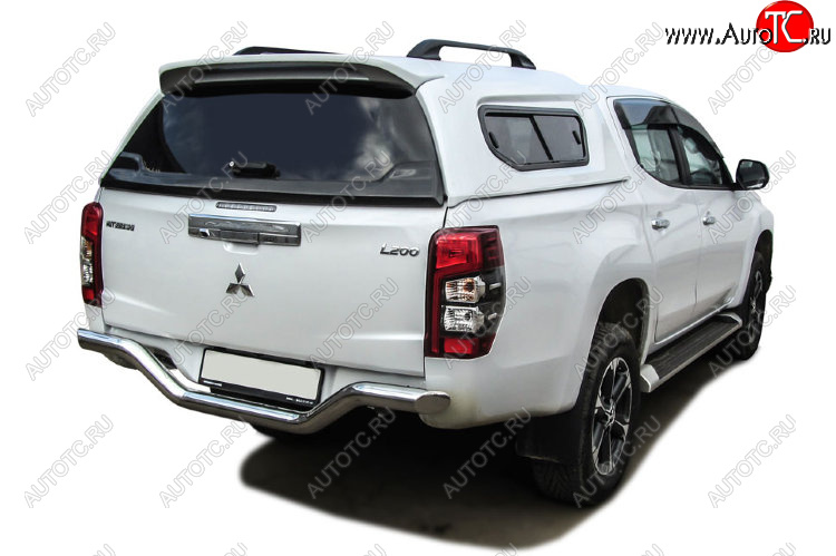 17 399 р. Защита заднего бампера Slitkoff (Ø 76 мм, без бампера)  Mitsubishi L200  5 KK,KL (2018-2022) рестайлинг (Нержавеющая сталь)  с доставкой в г. Горно‑Алтайск