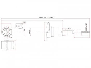 2 199 р. Амортизатор передний LH=RH SAT Mitsubishi L200 4  дорестайлинг (2006-2014)  с доставкой в г. Горно‑Алтайск. Увеличить фотографию 1