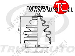 539 р. Пыльник шруса силиконовый (внутренний 82x94x23) Trustauto  Mitsubishi L200  4 (2006-2014)  дорестайлинг  с доставкой в г. Горно‑Алтайск