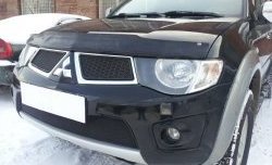 1 499 р. Сетка в решетку радиатора Russtal  Mitsubishi L200  4 - Pajero Sport  PB (черная)  с доставкой в г. Горно‑Алтайск. Увеличить фотографию 4