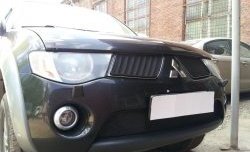 1 499 р. Сетка в решетку радиатора Russtal  Mitsubishi L200  4 - Pajero Sport  PB (черная)  с доставкой в г. Горно‑Алтайск. Увеличить фотографию 5