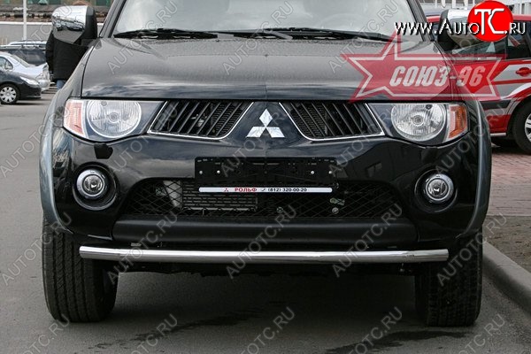 11 069 р. Защита переднего бампера одинарная Souz-96 (d60) Mitsubishi L200 4  дорестайлинг (2006-2014)  с доставкой в г. Горно‑Алтайск