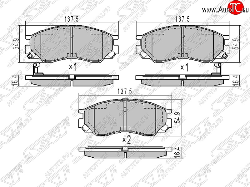 1 369 р. Колодки тормозные SAT (передние)  Mitsubishi L200 ( 4,  5 KK,KL) (2006-2022)  дорестайлинг, рестайлинг  с доставкой в г. Горно‑Алтайск