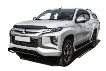 Защита переднего бампера Slitkoff (Ø 57 мм, волна). Mitsubishi L200 5 KK,KL рестайлинг (2018-2022)