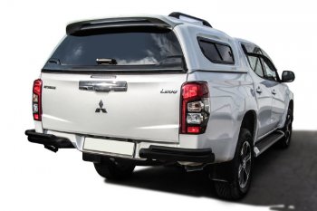 Защита заднего бампера Slitkoff (Ø 76+Ø 42, без бампера) Mitsubishi L200 5 KK,KL рестайлинг (2018-2022)